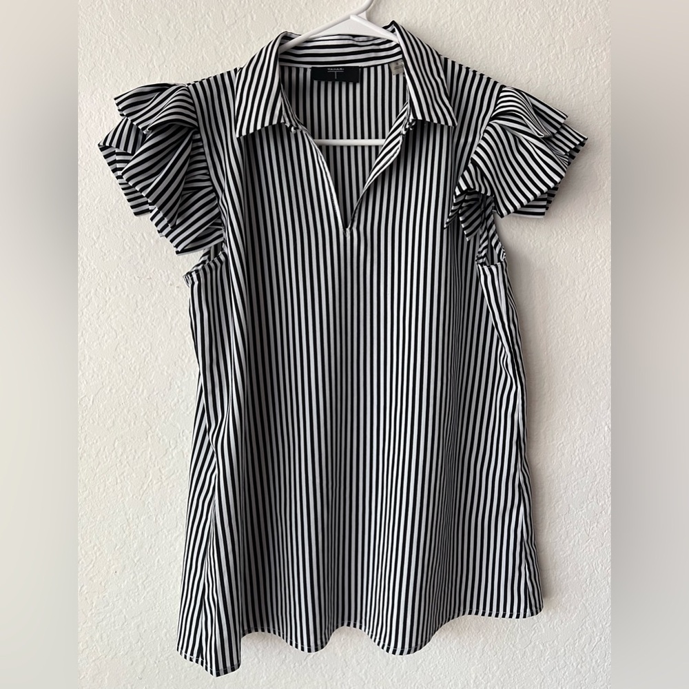 Black and White Striped Blouse